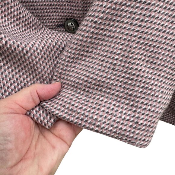 Jessica Scott Vintage Womens Pink Black Wool Blend Houndstooth Blazer Jacket 14 - Picture 10 of 10